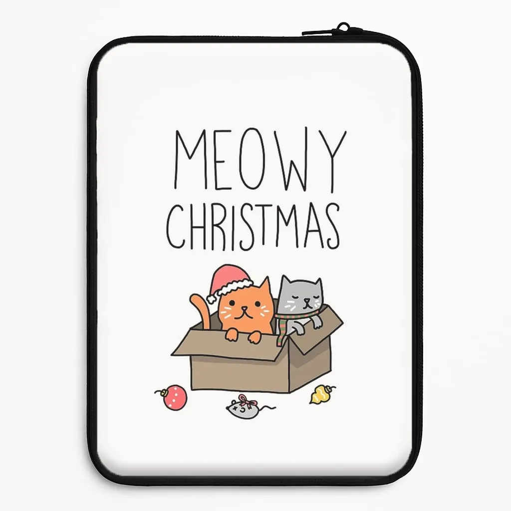 Hybrid Edge Soft Detail Meowy Christmas Laptop Sleeve