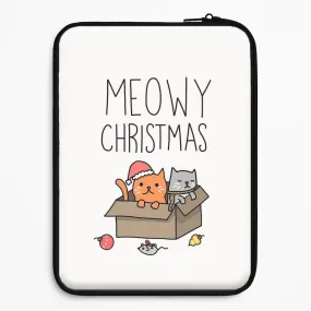 Hybrid Edge Soft Detail Meowy Christmas Laptop Sleeve
