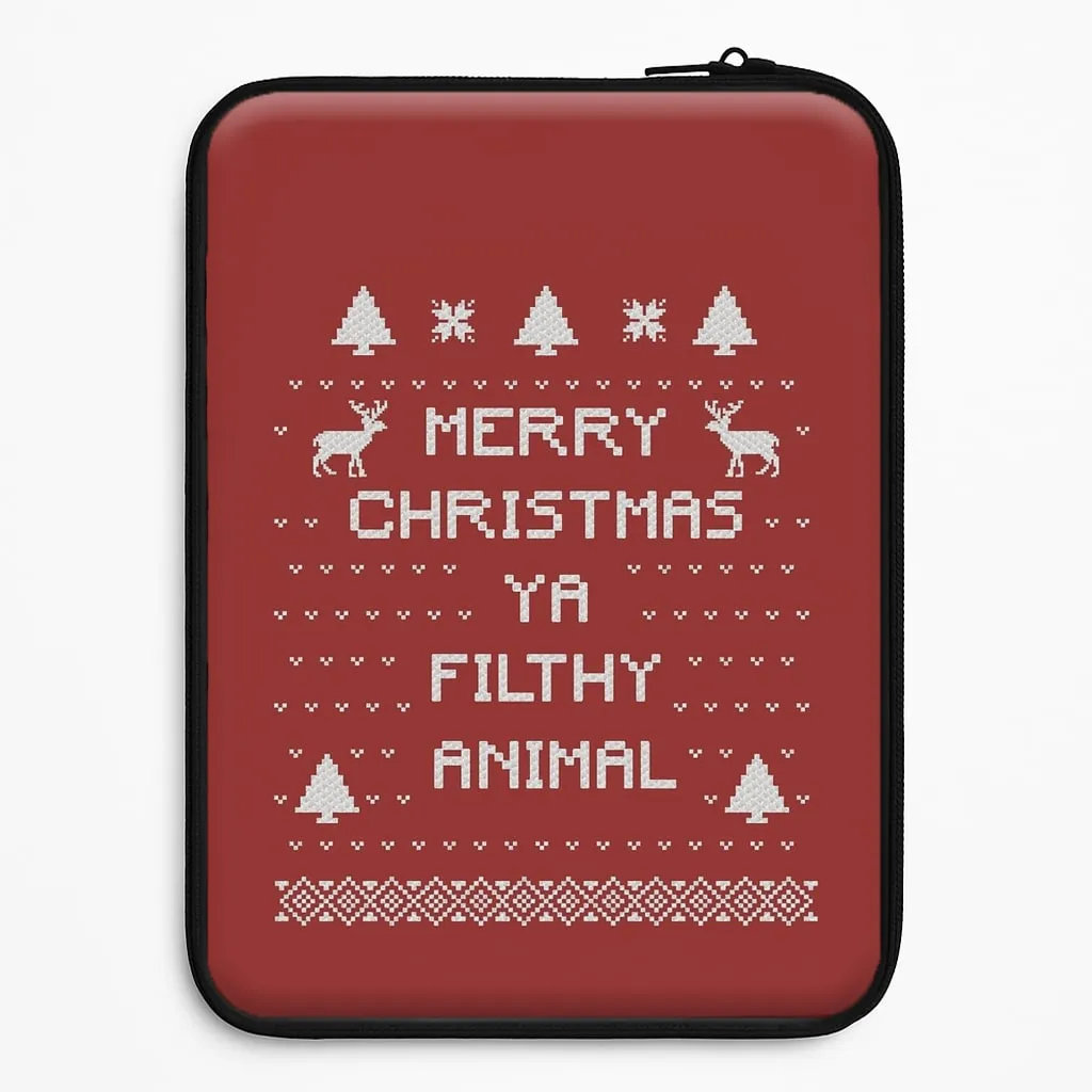 Anti Shock Soft Material Merry Christmas Ya Filthy Animal Laptop Sleeve