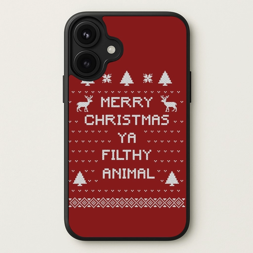 Modern Grip Modern Texture Merry Christmas Ya Filthy Animal Phone Case