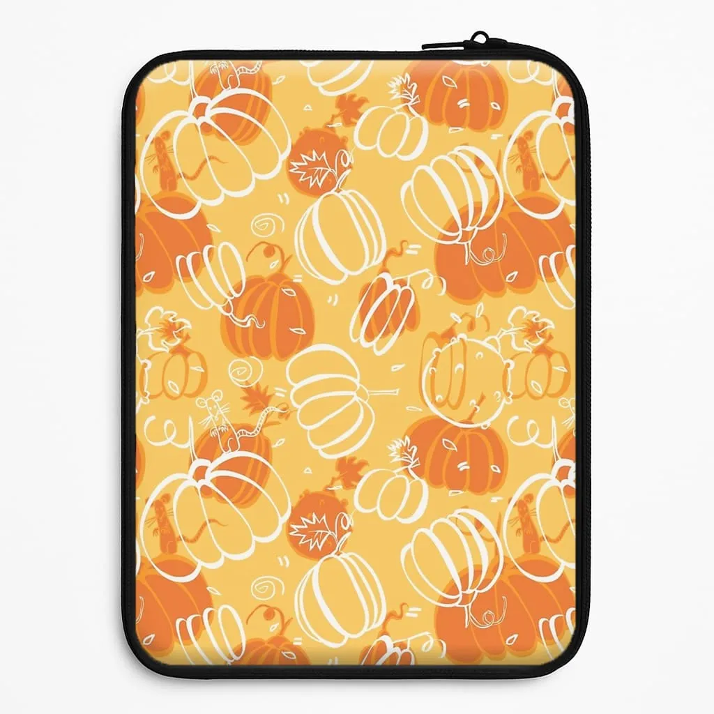 Comfort Edge Texture Soft Finish Layer Drawn Pumpkin Pattern Laptop Sleeve