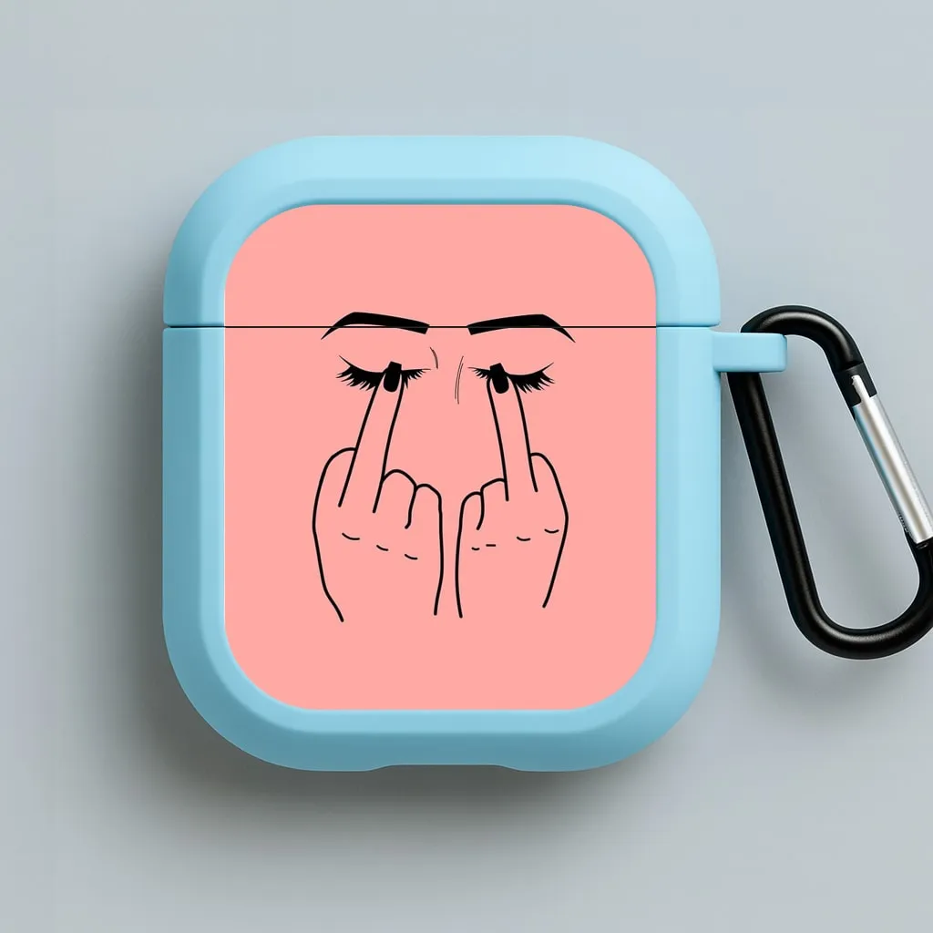 Middle Finger Eyes AirPods Case fashion daily silicone protector