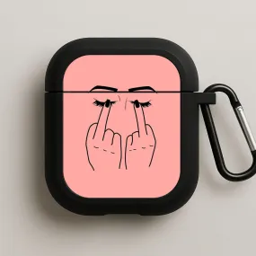 Creative Handy Shell Middle Finger Eyes AirPods Case