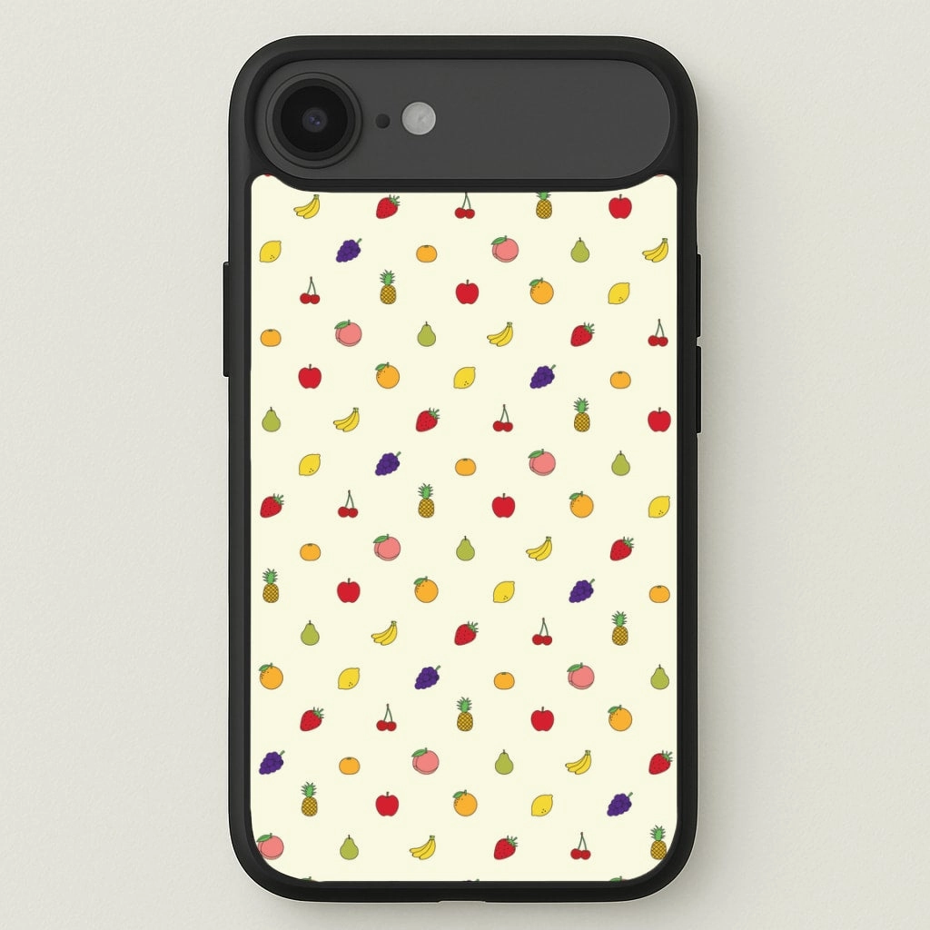 Refined Texture Rugged Frame Design Miniature Fruits Pattern Phone Case