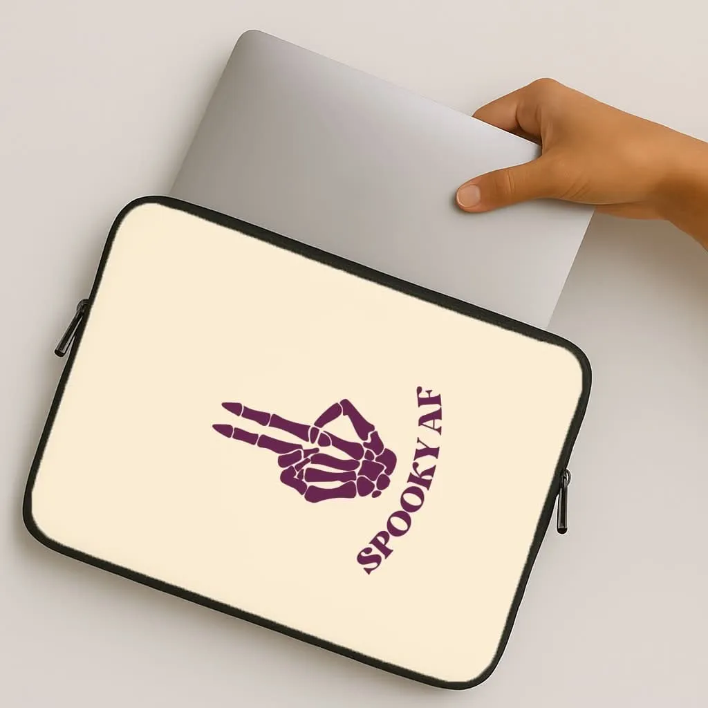 Spooky AF Laptop Sleeve Marble Texture Durable Finish