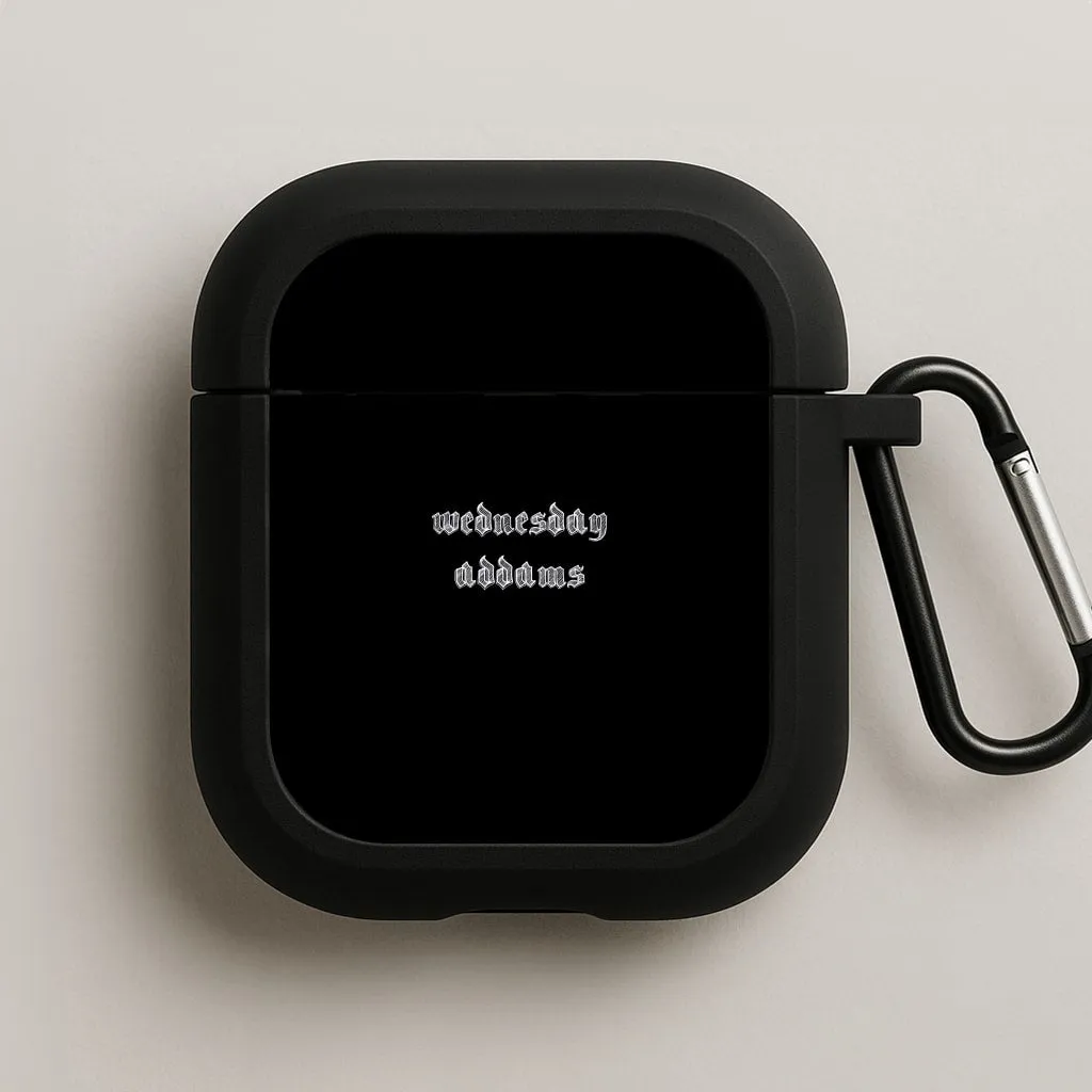 Wednesday Typogrophy AirPods Case Fashion Compact Shell fashion soft handmade leather case