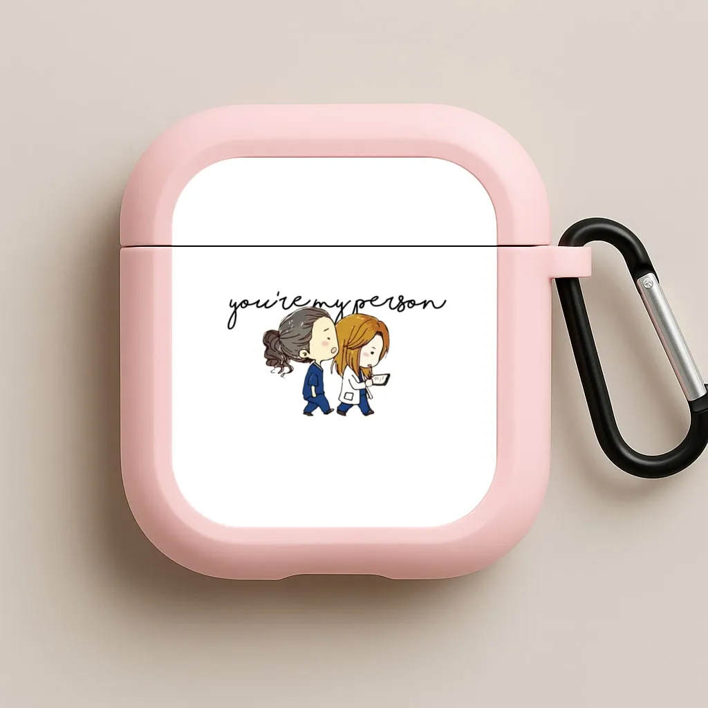 slim waterproof case stylish gift airpods protector You're My Person Cartoon - Grey's AirPods Case