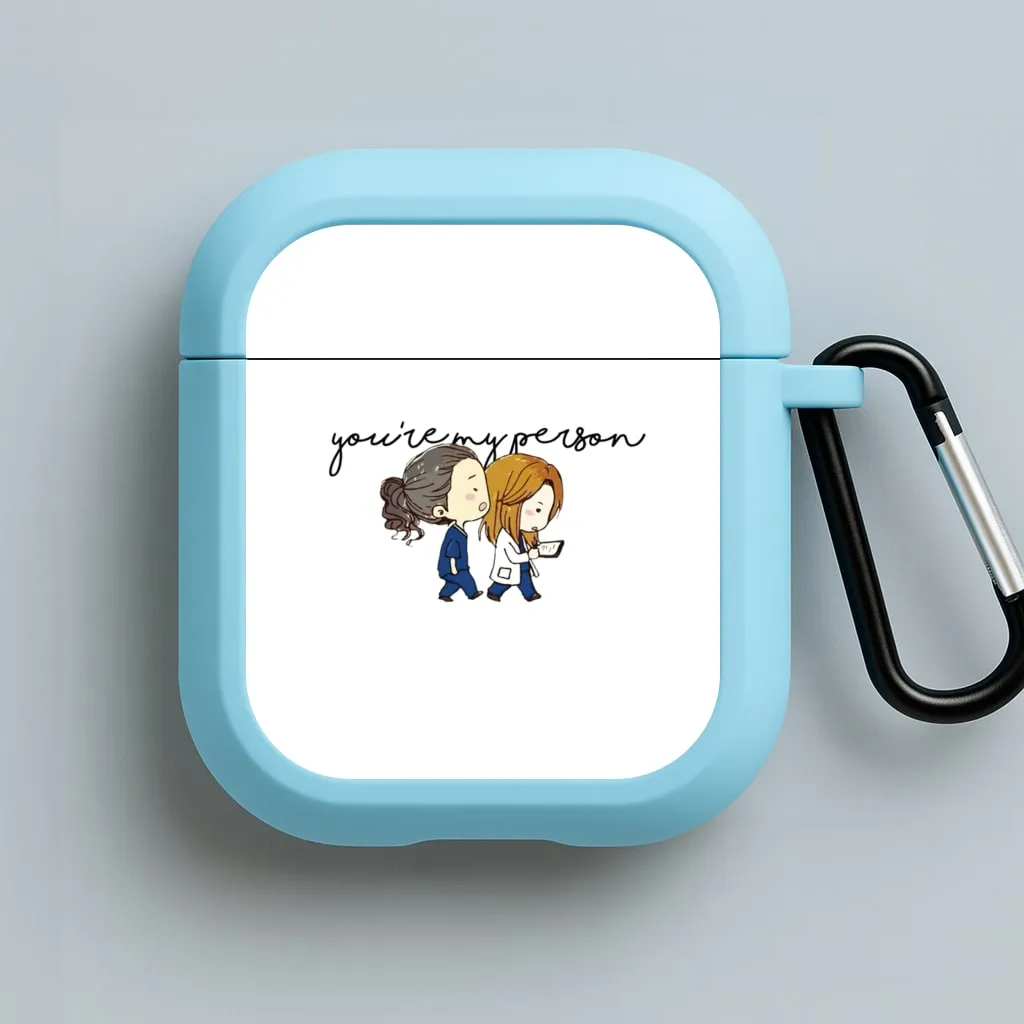 You're My Person Cartoon - Grey's AirPods Case metal texture finish Lightweight Charging Case