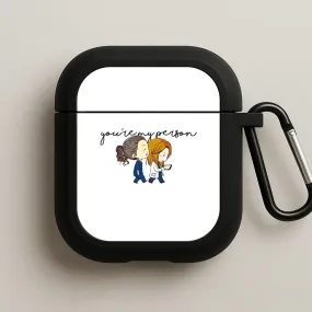 Minimalist Protective Shell Vibrant Tech Accessory You're My Person Cartoon - Grey's AirPods Case