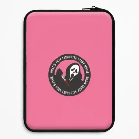 Soft touch layer Smooth Feel What's Your Favourite Scary Movie Badge Laptop Sleeve
