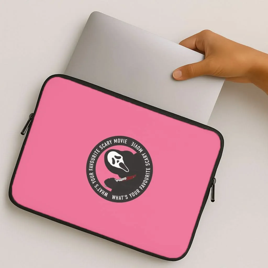 Vivid Gradient What's Your Favourite Scary Movie Badge Laptop Sleeve