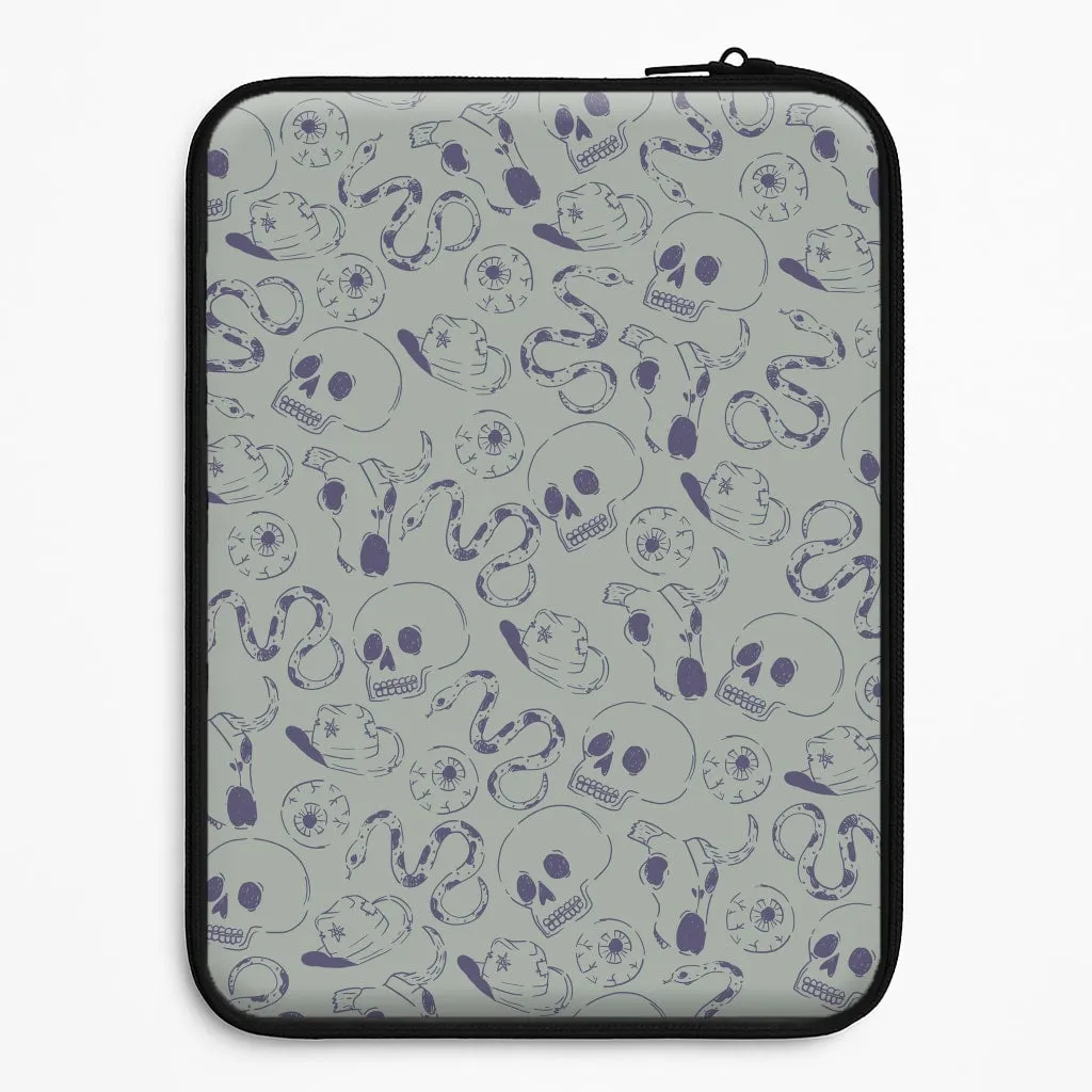 Smart Accessory Blue Snakes And Skulls - Western  Laptop Sleeve