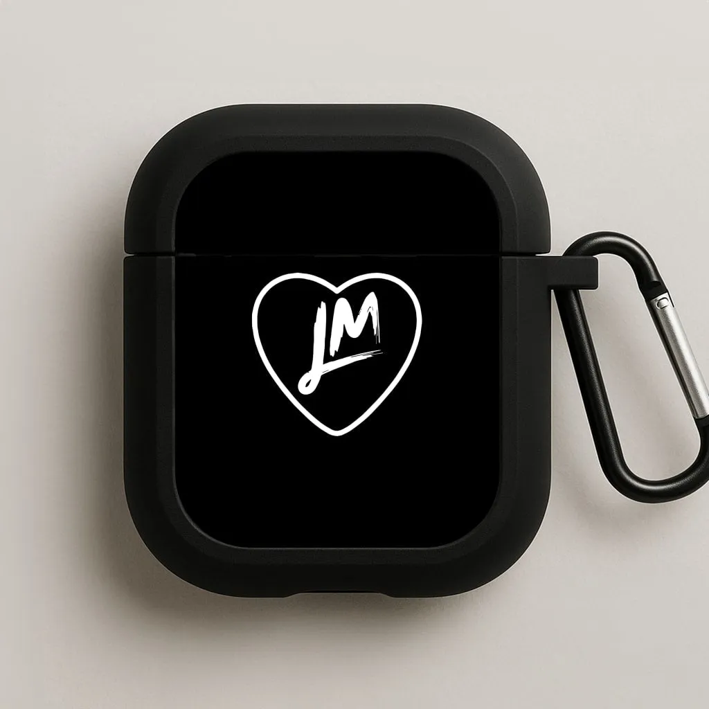 Little Mix Heart AirPods Case - Black travel ready earbuds case Compact Protective Accessory