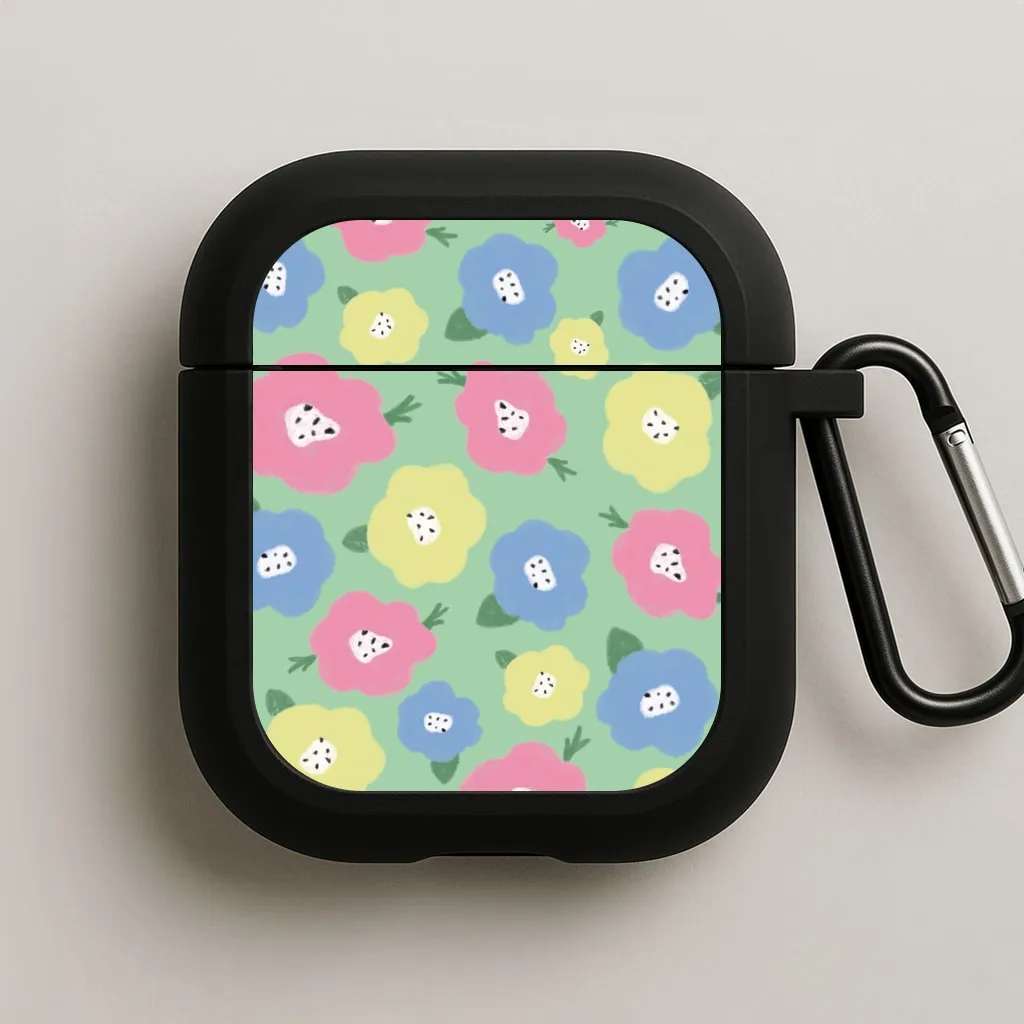 Painted Flowers - Floral Patterns AirPods Case Modern Design Organizer soft touch neon airpods cover