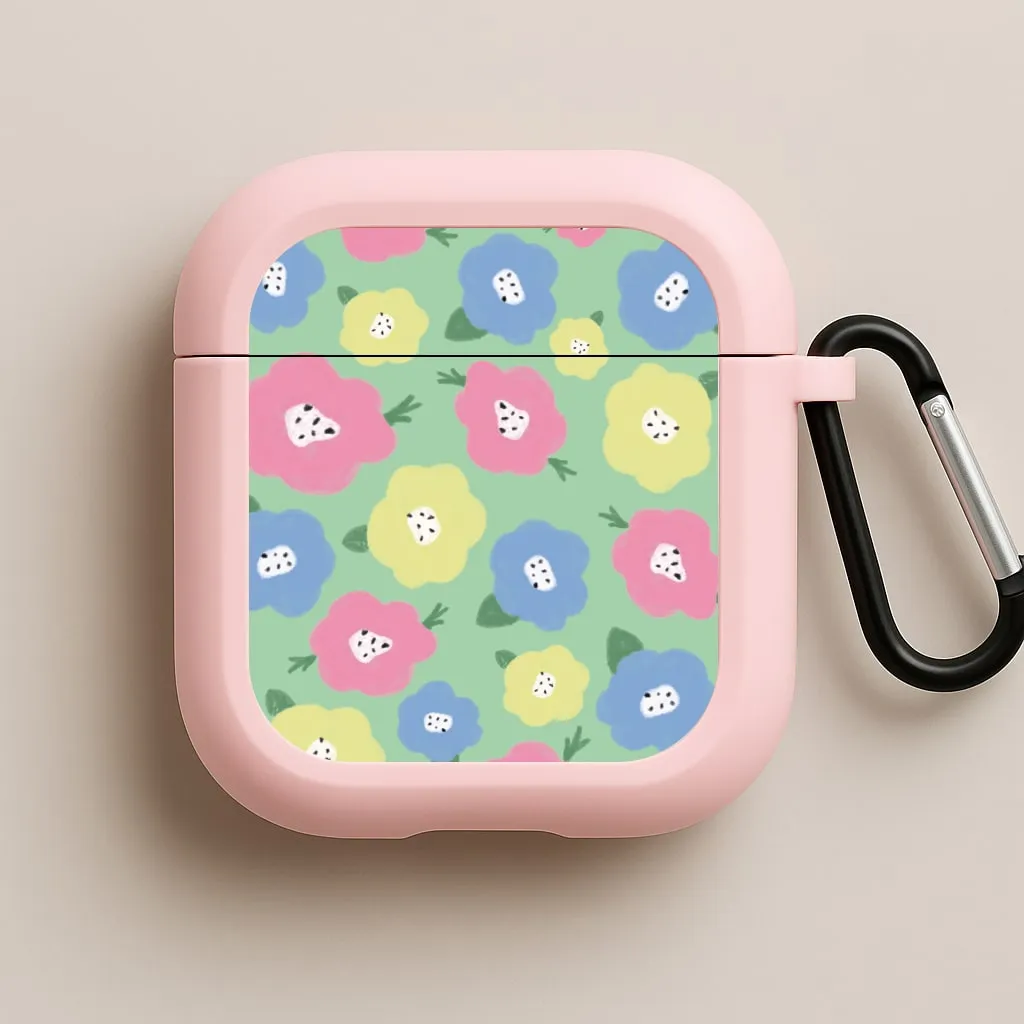 Painted Flowers - Floral Patterns AirPods Case fashion handmade leather airpods cover durable waterproof airpods protector