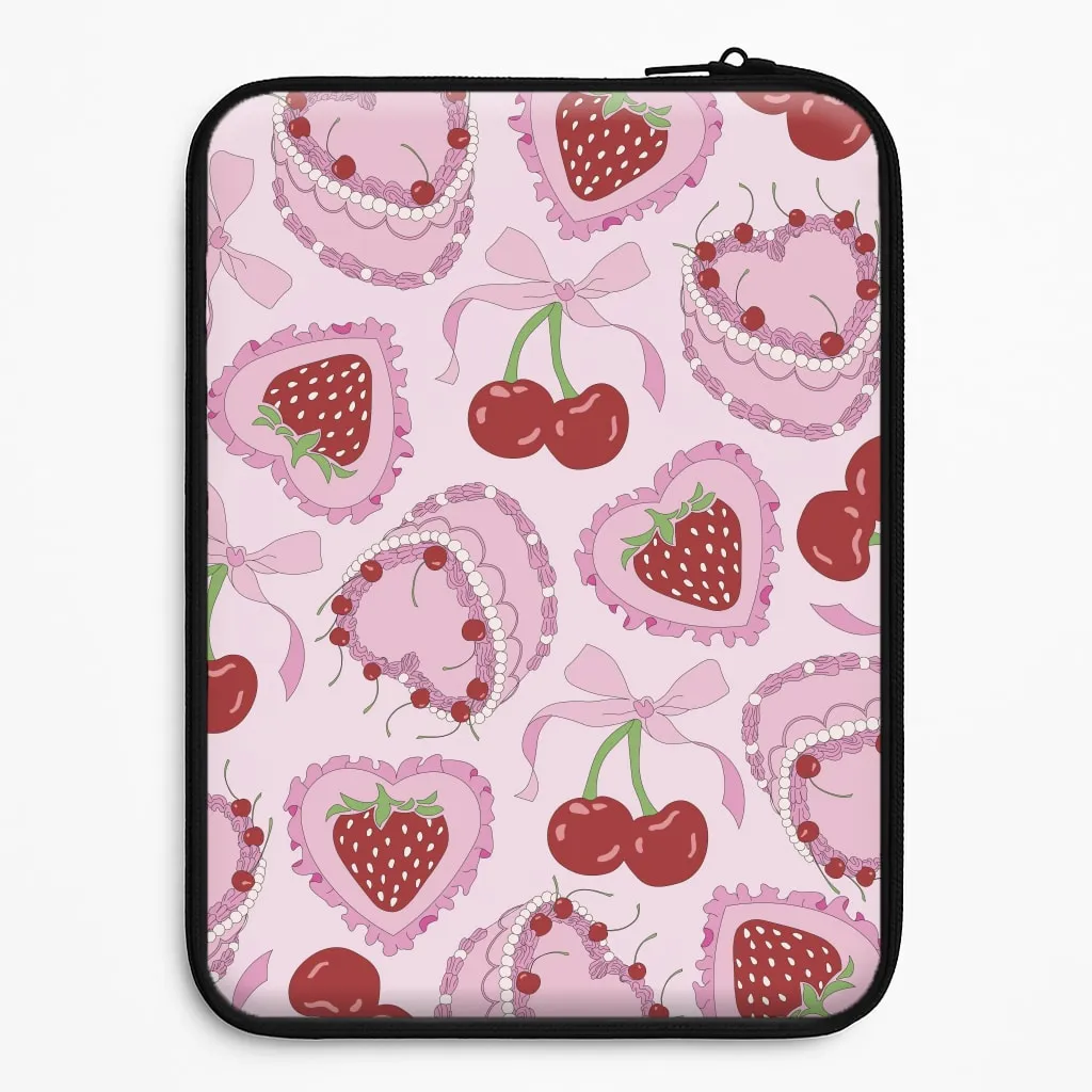 Cherries, Strawberries And Cake - Valentine's Day Laptop Sleeve Lightweight Build