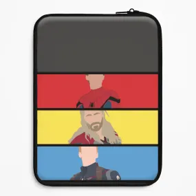 Superhero Team Red, Yellow And Blue Laptop Sleeve Vivid Coloration Enhanced Comfort