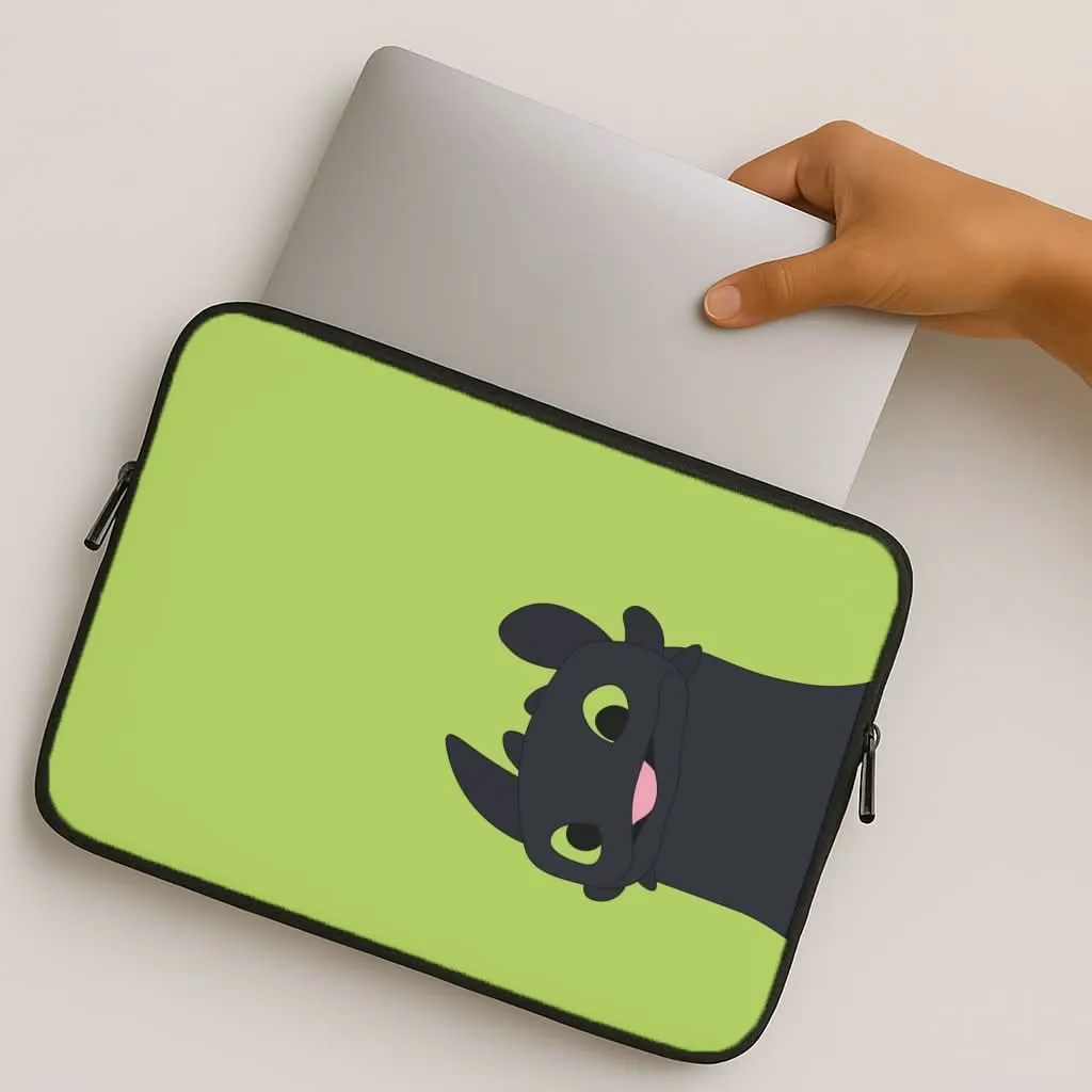 Black Fury Dragon Laptop Sleeve Flexible Edge Texture