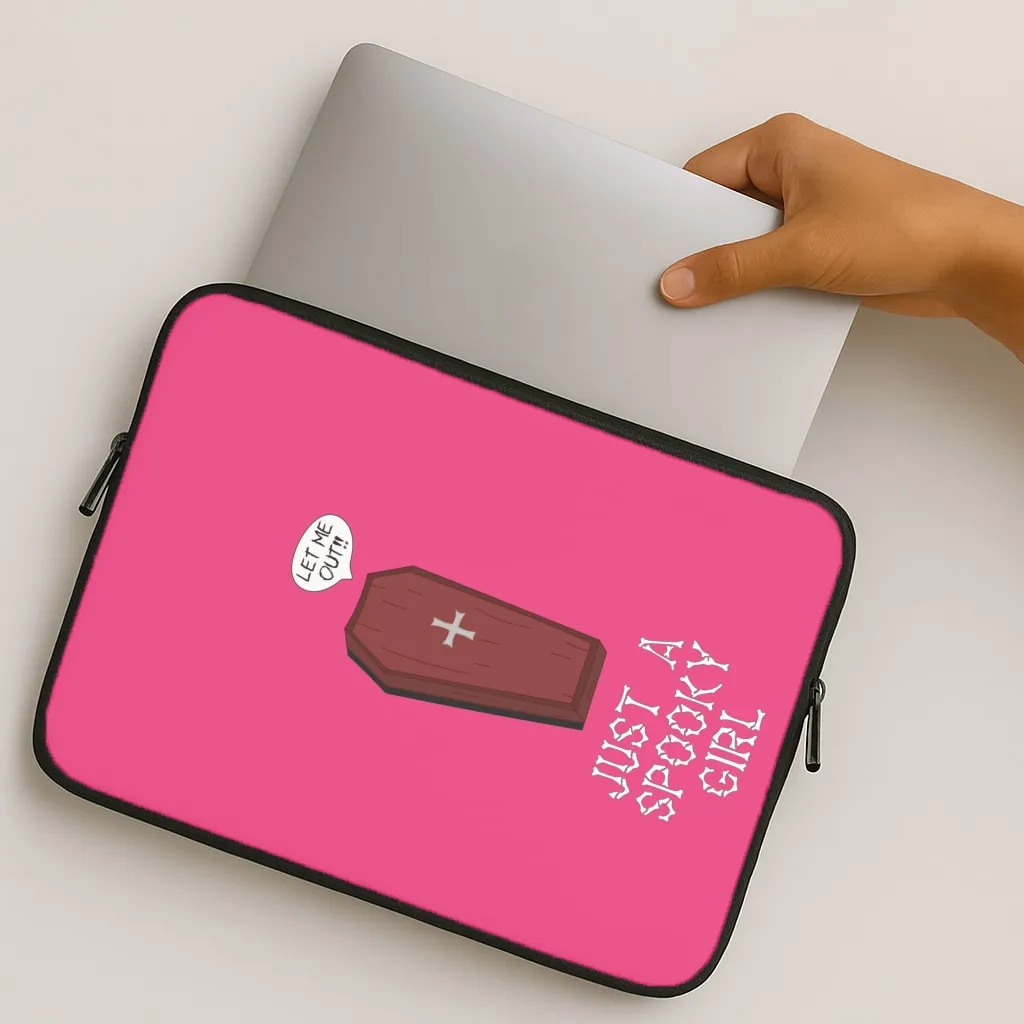 Magnetic Mount Compatible Just A Spooky Girl Laptop Sleeve