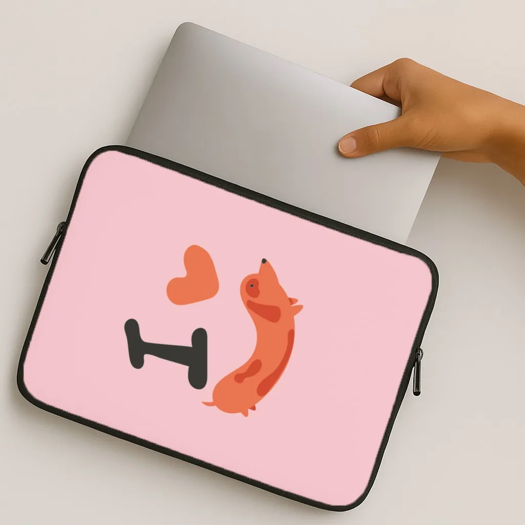 I love Dachshunds Laptop Sleeve Durable Surface Design Soft Edging