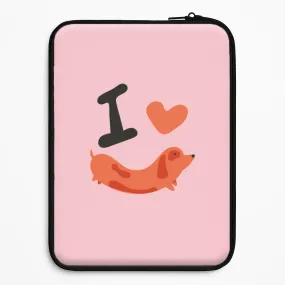 I love Dachshunds Laptop Sleeve Smooth Edge Design Protective barrier