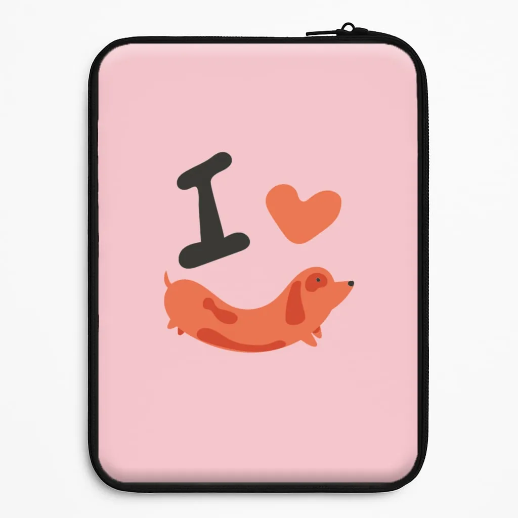 I love Dachshunds Laptop Sleeve Smooth Edge Design Protective barrier
