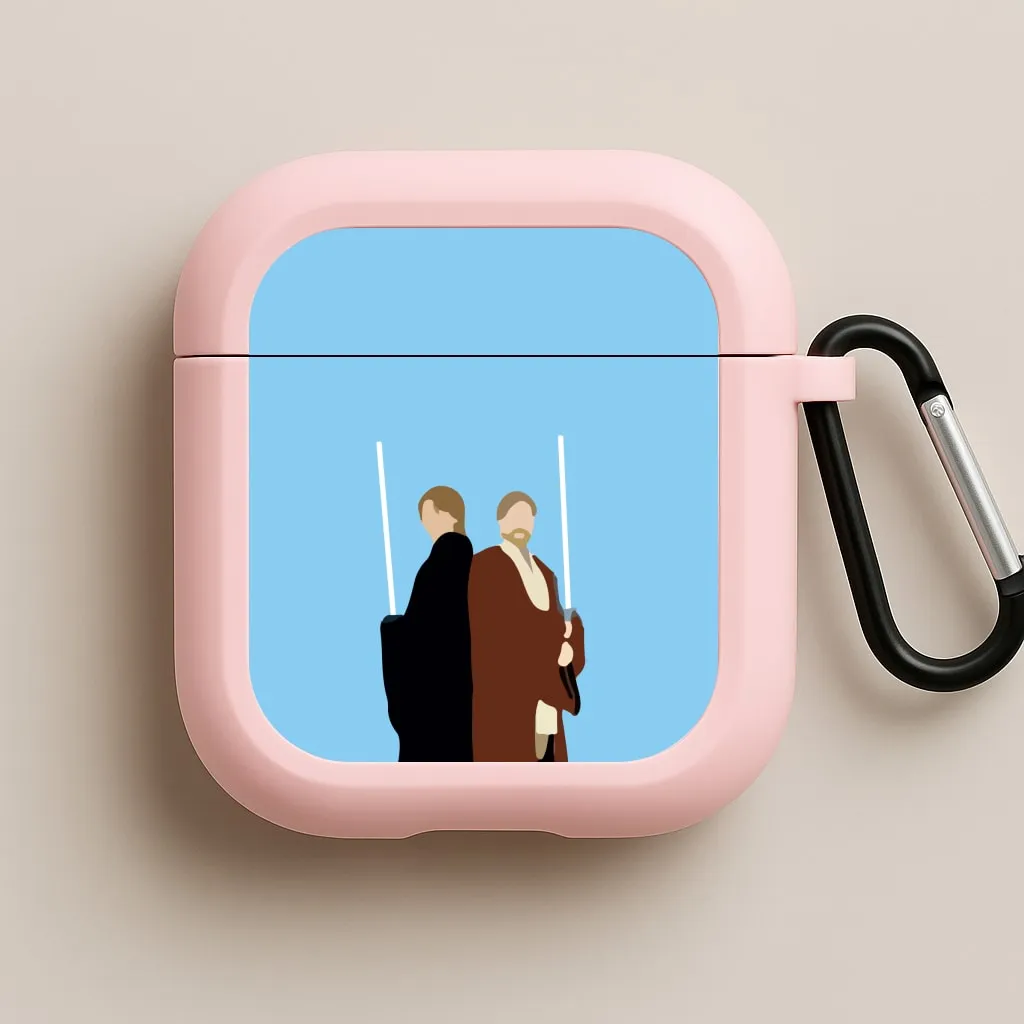 soft silicone airpods holder Portable Daily Holder Skywalker and Kenobi AirPods Case