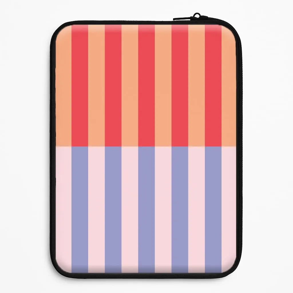 Matte Feel Multicoloured Pinstripe Abstract Pattern Laptop Sleeve