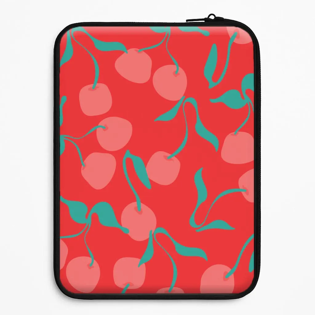 Scratch Guard Premium Finish Red Abstract Cherries Pattern Laptop Sleeve