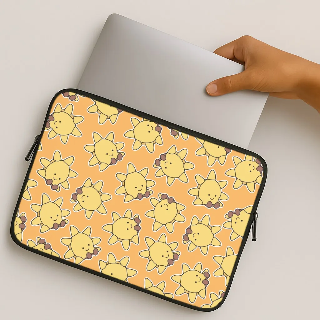 Rugged Surface Sun Pattern - Plushy Laptop Sleeve