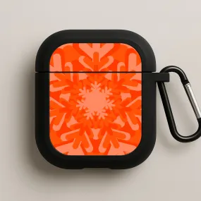 Orange - Colourful Snowflakes AirPods Case transparent airpods shield Durable Rubber Finish