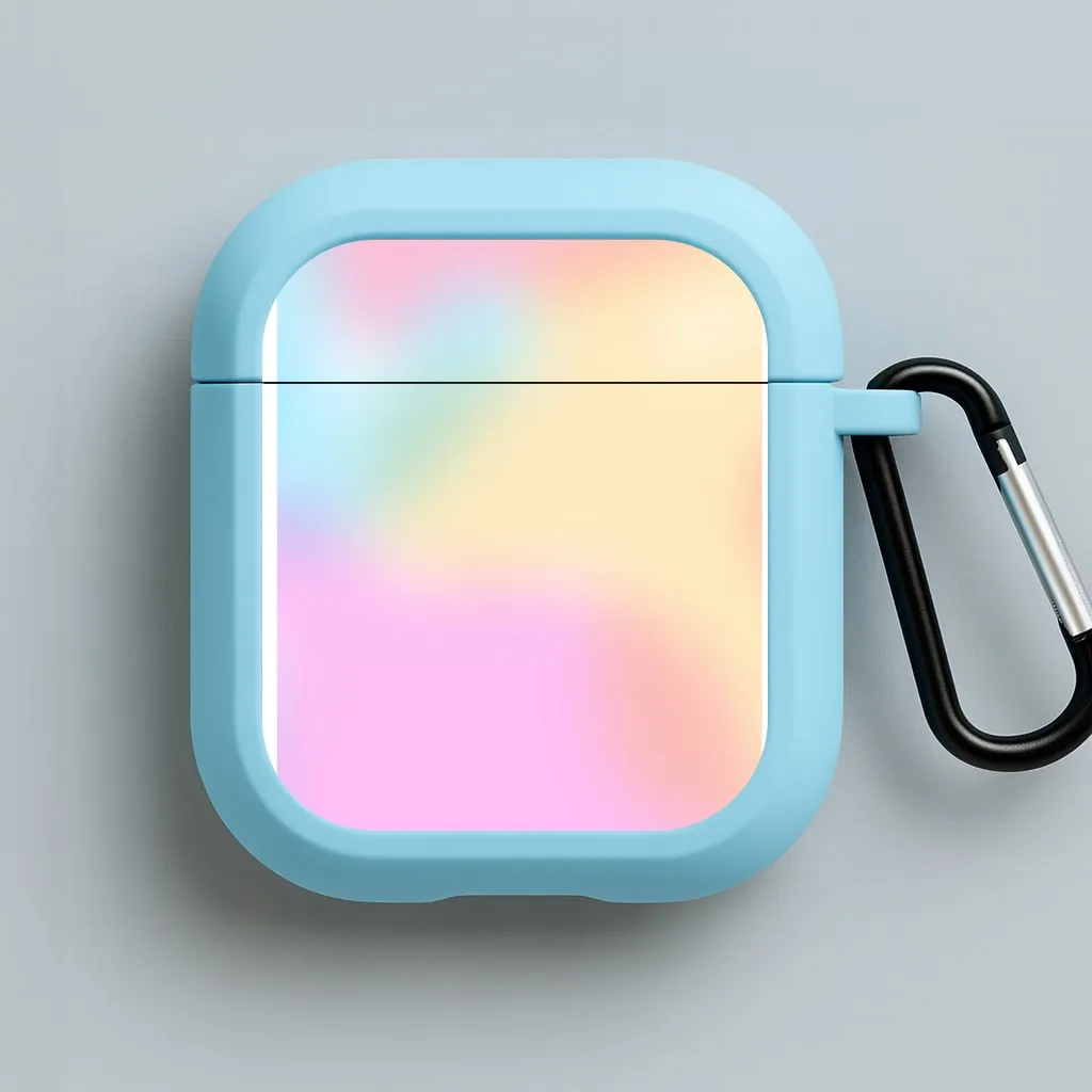 Pastel Clouds Pattern AirPods Case Universal Slim Bag Colorful Tech Pouch