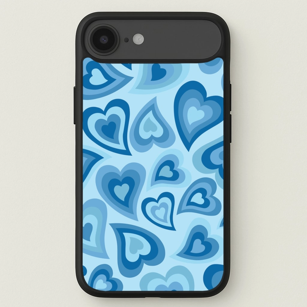 Protective Design Layer Comfort Layer Texture Blue Hearts - Trippy Patterns Phone Case