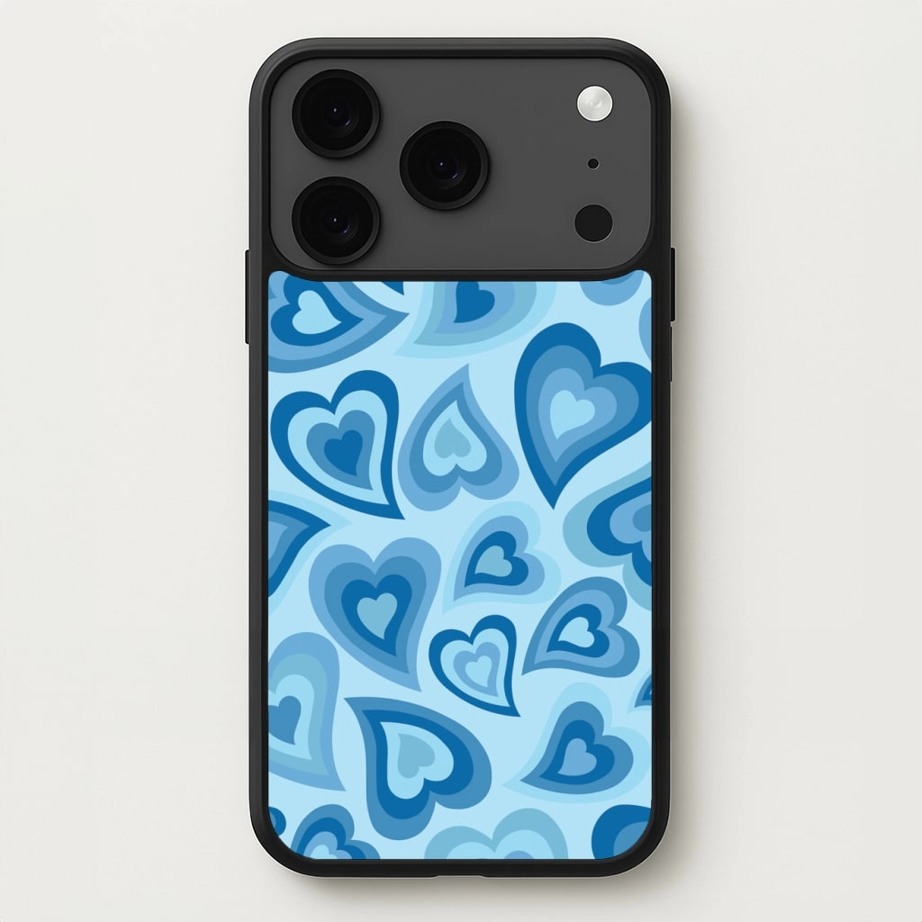Blue Hearts - Trippy Patterns Phone Case Glossy Texture