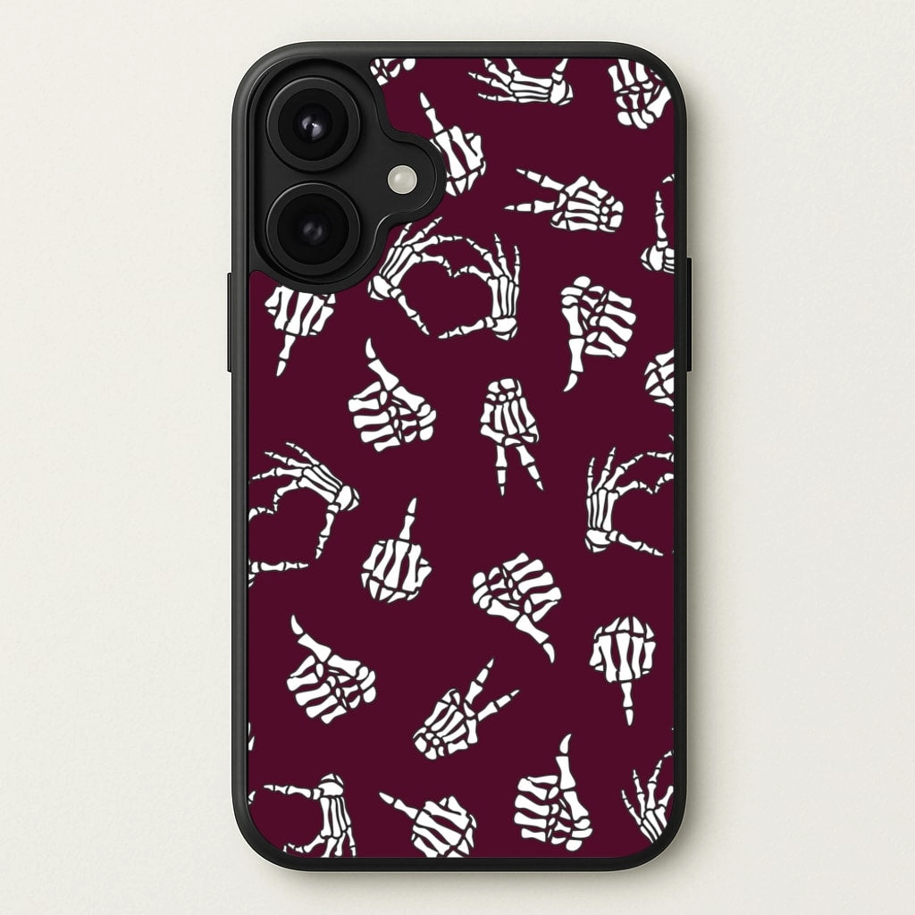 Protective barrier Skeleton Hands Pattern Phone Case