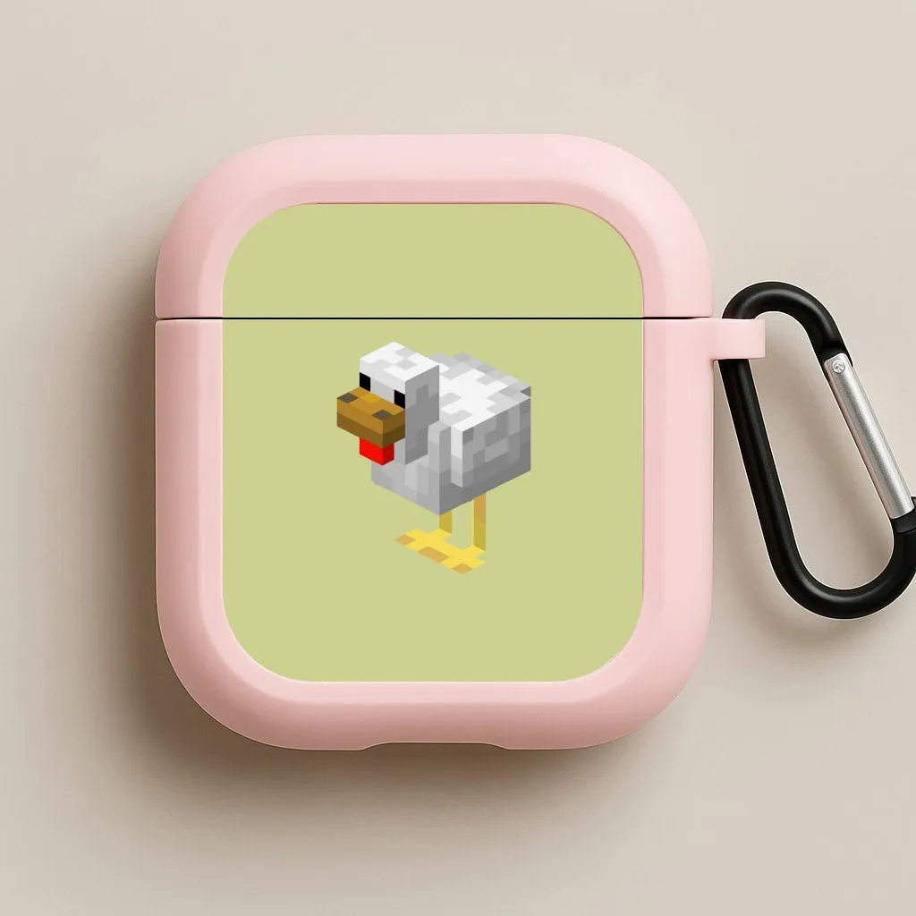 durable silicone airpods cover Protective Smooth Shell Mining Chicken AirPods Case