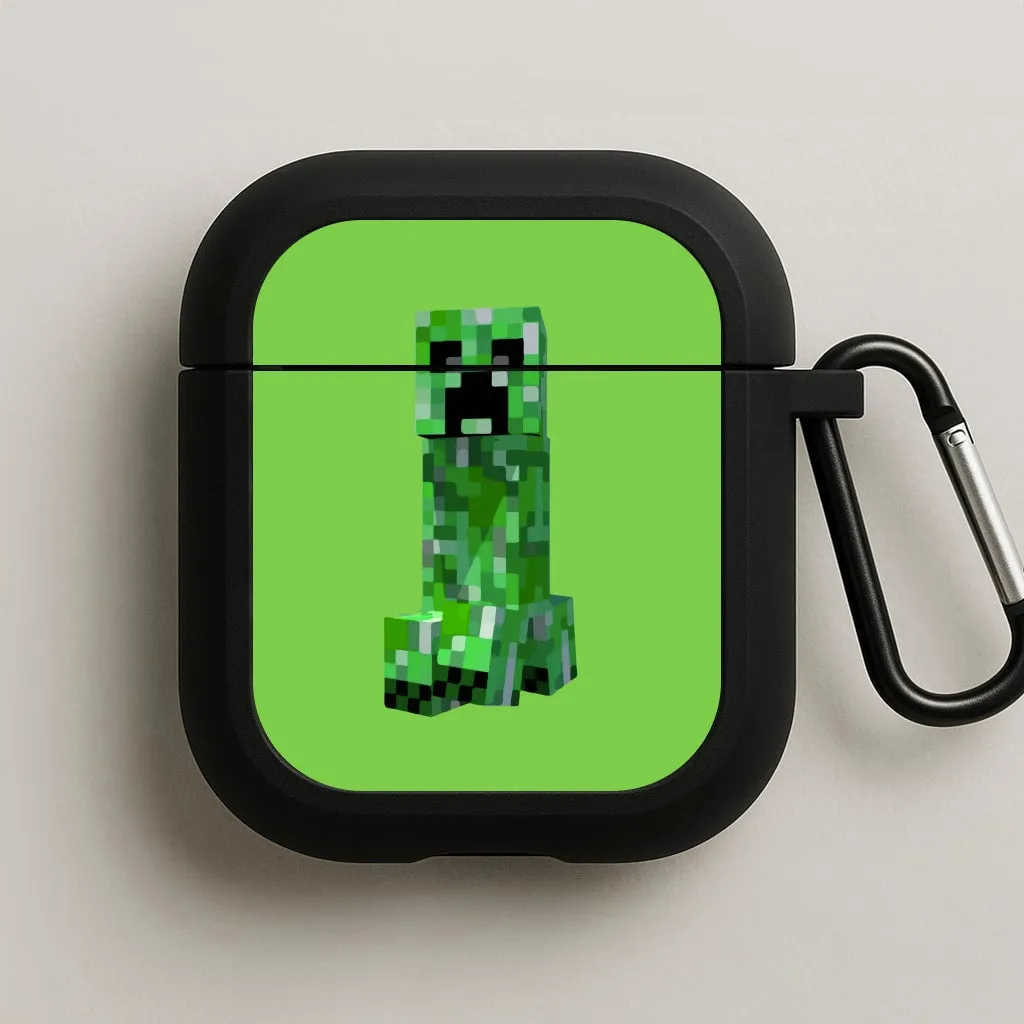 portable ergonomic handmade shell Mining Creeper AirPods Case