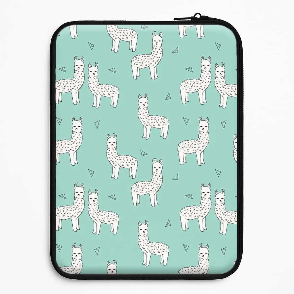 Trendy Pattern Hybrid Pattern Mint Alpaca Pattern Laptop Sleeve