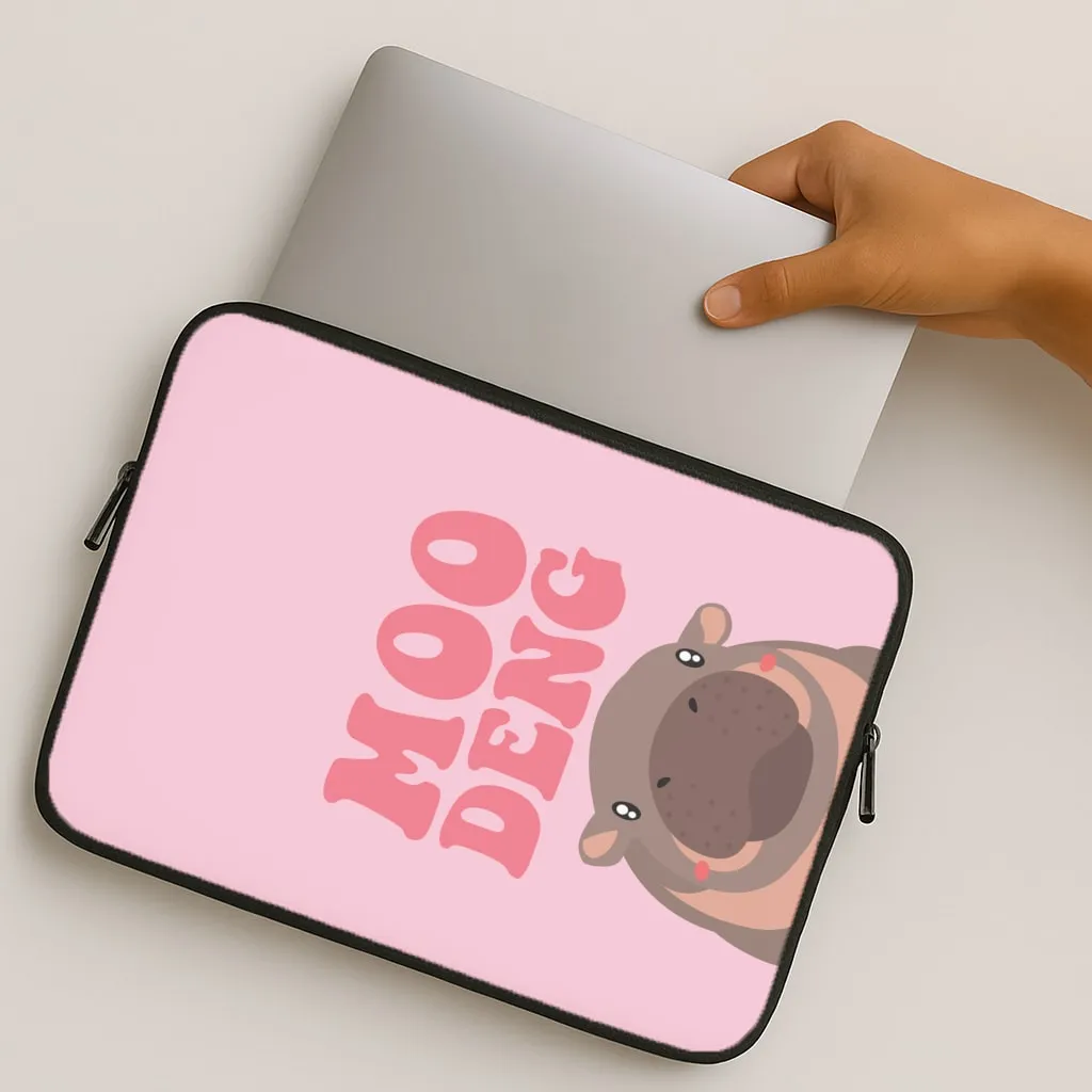 Travel Ready Durable Quality Moo Pink Laptop Sleeve