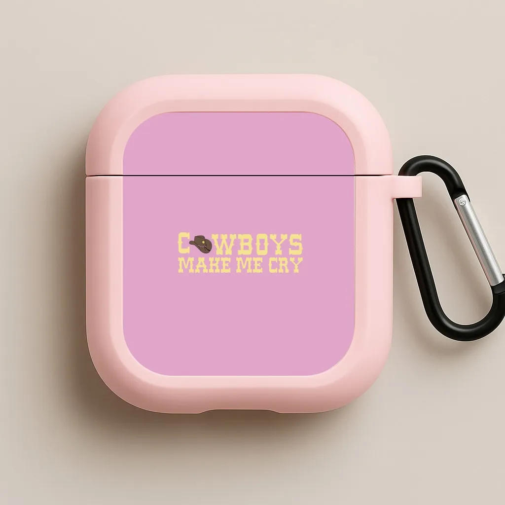 Smooth Silicone Texture Soft Travel Shell Cowboys Make Me Cry - Post AirPods Case