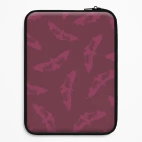 Dark Pink Bats Pattern Laptop Sleeve Elegant Edge Matte Texture Design