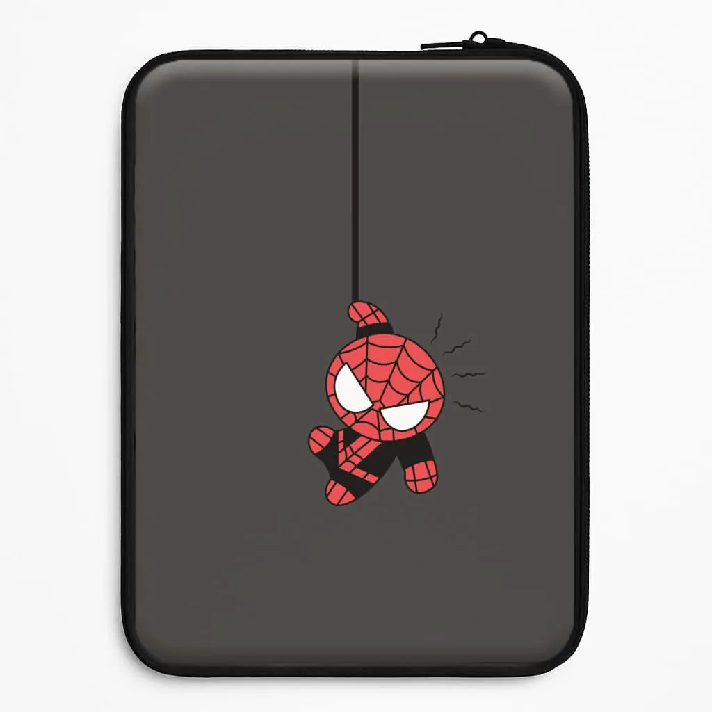 Gray Hanging Spider Hero Laptop Sleeve Soft Frame