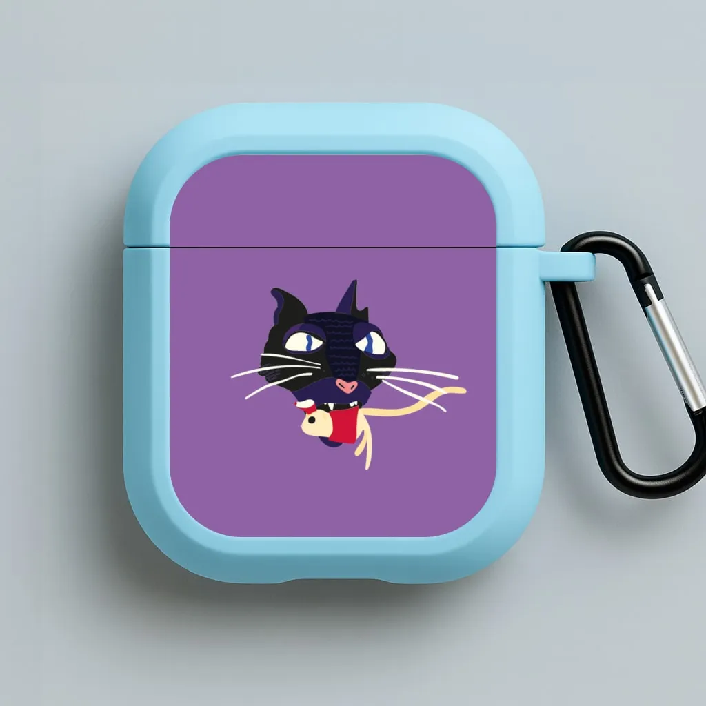 Mouse Eating AirPods Case durable soft neon travel protector