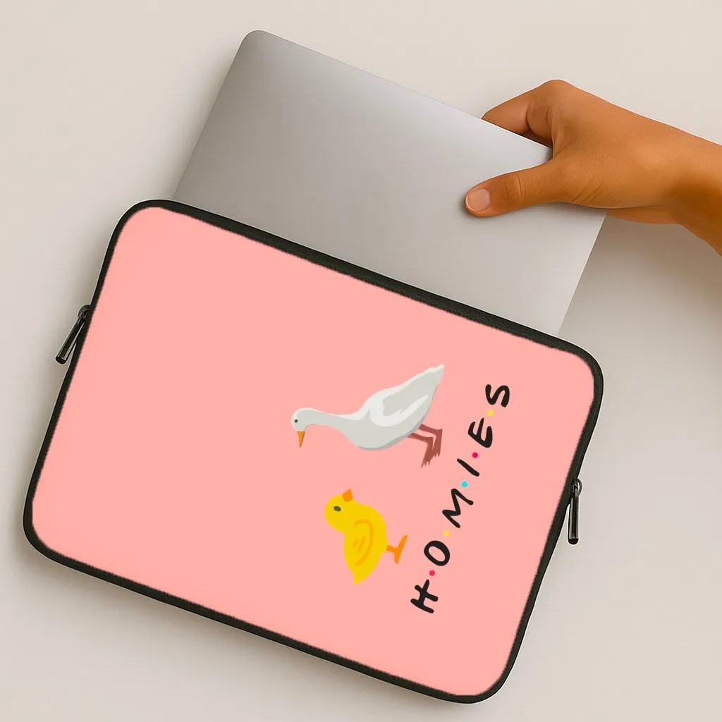 Homies Chick And Duck Laptop Sleeve Rugged Protection Minimal Edge Design