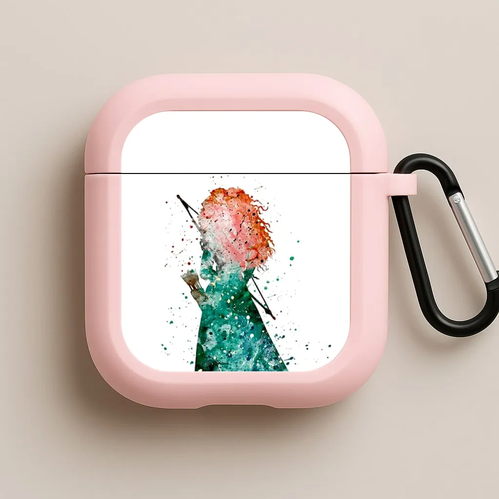 Durable Slim Bag Watercolour Princess Merida Brave Fairytale AirPods Case