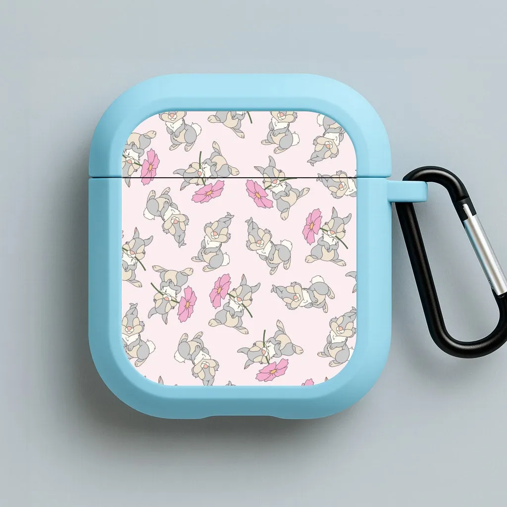 Cute bunny And Flowers Pattern AirPods Case lightweight commuter silicone airpods shell