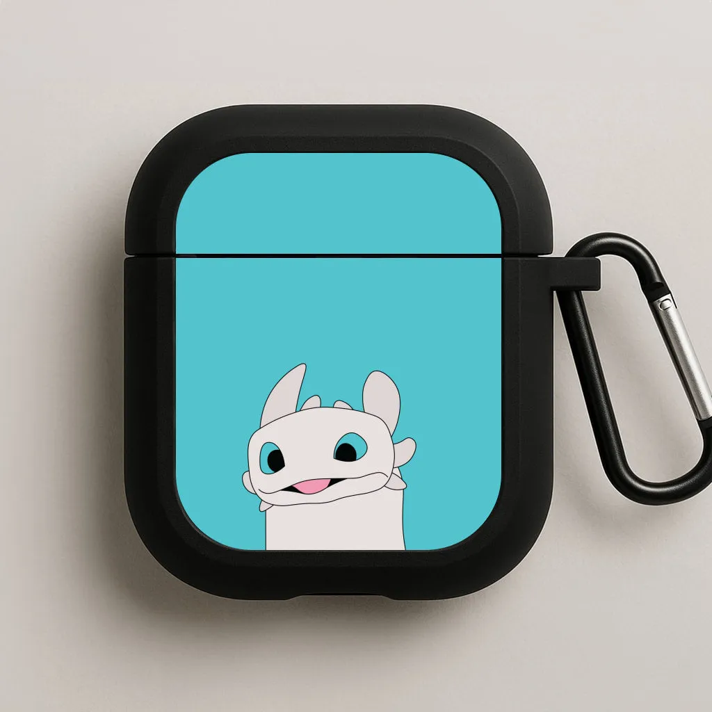 eco friendly ergonomic airpods cover fashion glossy finish White Fury Dragon AirPods Case