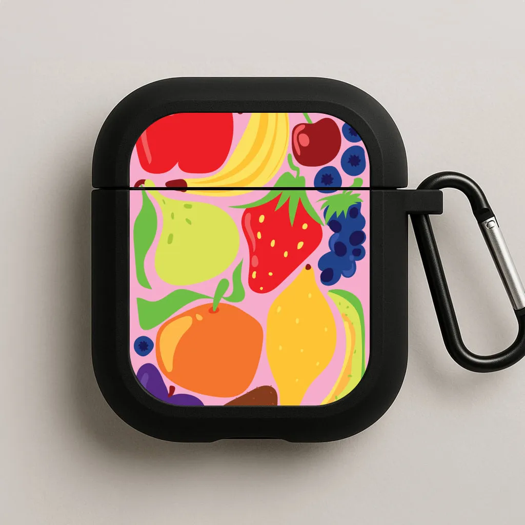 durable handmade leather shell premium hybrid airpods shell Abstract Fruits AirPods Case