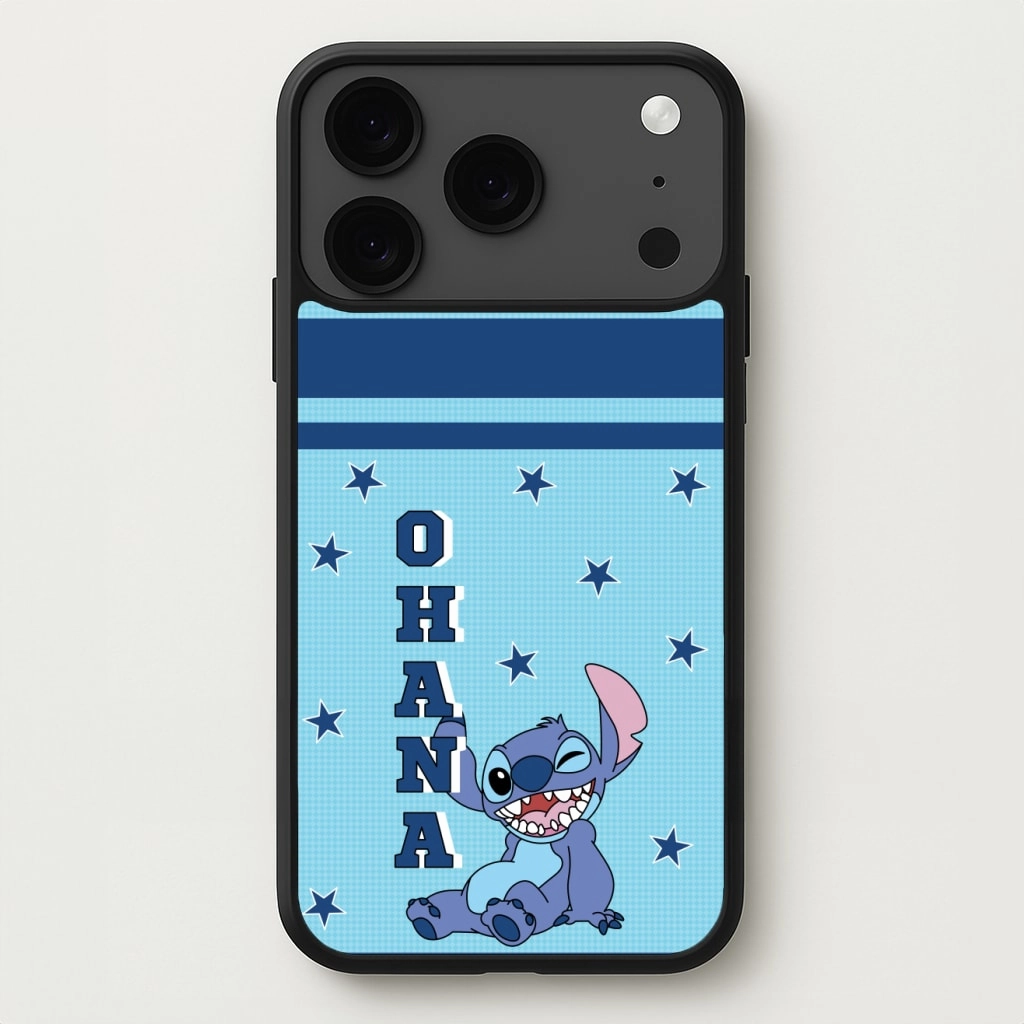 Blue Alien Ohana Phone Case Protective Detailing