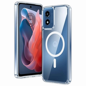 Soft Edge Texture Modern Accent FNTCASE for Moto G Play 2024 6.5 inch Case: Magnetic Charging Anti Yellowing Shockproof Magsafe Support Phone Case